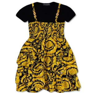 Versace Teen Girls Cotton Dress Gold 12Y