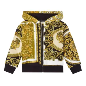 Versace Boys Mixed Print Hoodie Gold Multi Coloured 18M