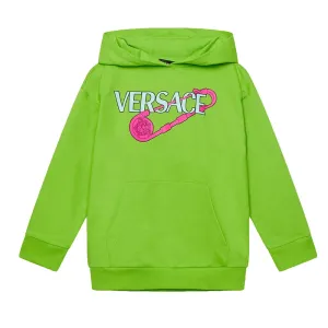 Versace Girls Safety Pin Hoodie Green 12Y