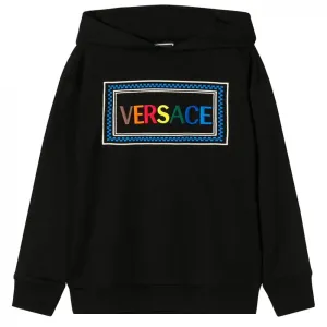 Young Versace Boys Logo Embroidered Hoodie Black 8 Years #1084862