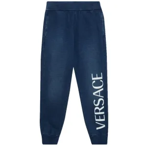 Versace Boys Embroidered Joggers Blue 12Y