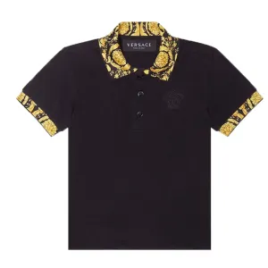 Versace Baby Boys Barocco Polo Shirt Black 24M
