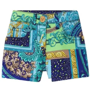 Versace Baby Boys Barocco Patchwork Shorts Blue Multi Coloured 6M