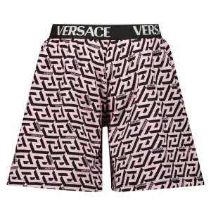 Versace Girls La Greca Shorts Pink 12Y