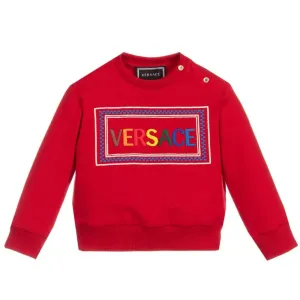 Versace Baby Boys Cotton Logo Sweater Red 18M