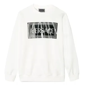 Versace Boys Cotton Logo Sweater White 10Y