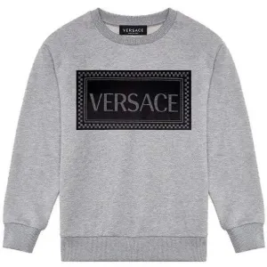 Versace Boys Cotton Sweater Grey 10Y