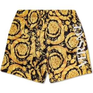 Versace Boys Barocco Print Swim Shorts Gold 10Y