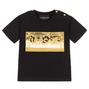 Versace Baby Boys T-shirt Golden Logo Black 6/9