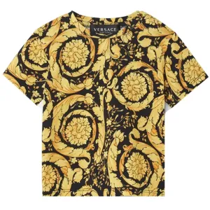 Versace Baby Unisex Classic Print T Shirt 12M Gold