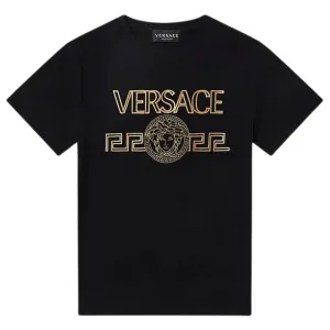 Versace Boys Greca Logo T-shirt Black 4Y