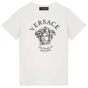Versace Boys Medusa Logo T-shirt White 8Y