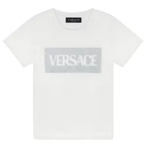 Versace Girls Logo Print T-shirt White 8Y