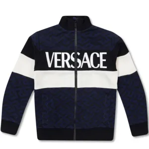 Versace Boys La Greca Cotton Track Jacket Navy 10Y