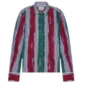 Vivienne Westwood Men's Painted Stripe Shirt Multi-coloured Multi Coloured M