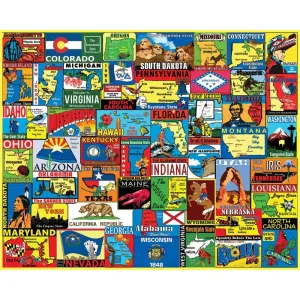 State Stickers 1000 Piece Puzzle