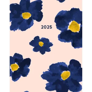 Big Blue Flowers 2025 Monthly Planner