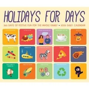 Holidays for Days 2025 Desk Calendar