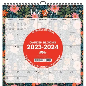 Garden Blooms 2024 Spiral Academic Wall Calendar