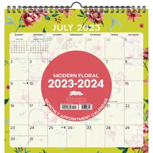 Modern Floral 2024 Academic Wall Calendar