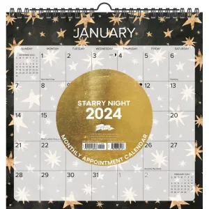 Starry Night Spiral Art 2024 Wall Calendar