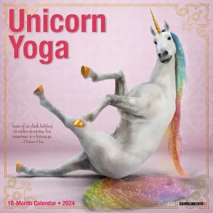 Unicorn Yoga 2024 Mini Wall Calendar #923275