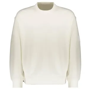 Y-3 Mens Organic Cotton Terry Crew Sweater White Small