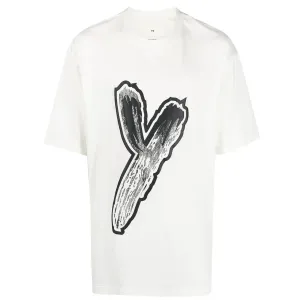 Y-3 Mens Graphic Logo T-shirt White Large
