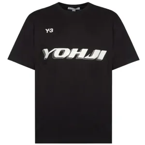 Y-3 Mens Graphic Print T-shirt Black S