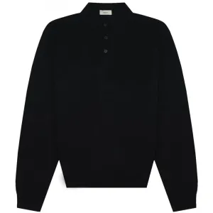 Z Zegna Men's Long-sleeved Polo Shirt Black L