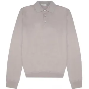 Z Zegna Men's Long-sleeved Polo Shirt Grey L