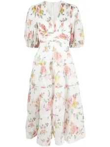 ZIMMERMANN - Floral Print Pleated Midi Dress