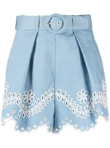 ZIMMERMANN - Embroidered Linen Shorts